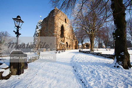 The Kings Tower at Knaresborough Castle in the snow Knaresborough, Yorkshire, England, United Kingdom, Europe