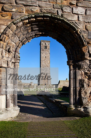 St. Rules Tower at St. Andrews Cathedral, Fife, Scotland, United Kingdom, Europe