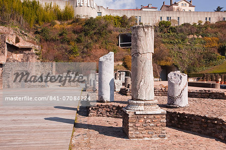 The old Roman Theatre of Fourviere in the city of Lyon, Rhone-Alpes, France, Europe