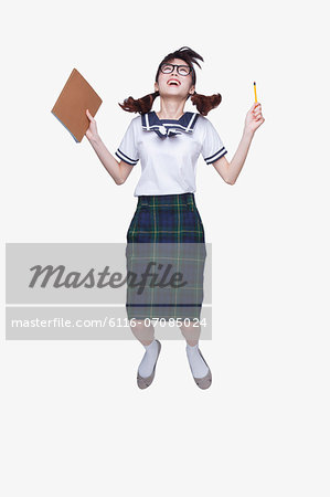 School Girl Jumping