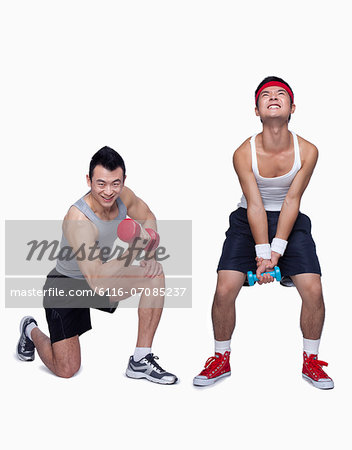 athletic man and workout beginner