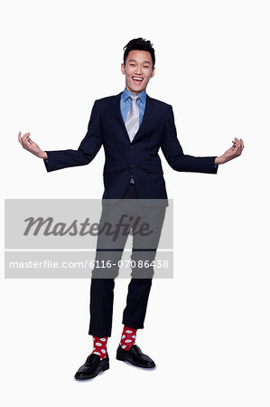 Businessman with Red Polka Dot Socks