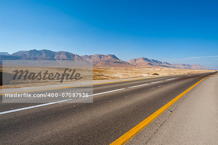 Asphalt Road along the Coast of Dead Sea, Israel