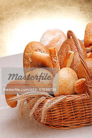 Various bakery products in basket
