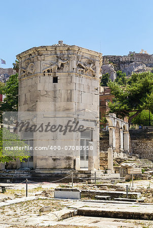 The Tower of the Winds is an octagonal Pentelic marble clocktower on the agora in Athens