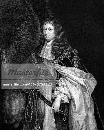 Edward Montagu, 1st Earl of Sandwich (1625-1672) on engraving from 1830. English Infantry officer who later became a naval officer and politician. Engraved by J.Cochran and published in ''Portraits of Illustrious Personages of Great Britain'',UK,1830.