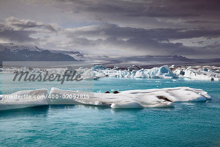 Famous Jökulsárlón Glacier Lagoon is located in the southern part of Iceland.