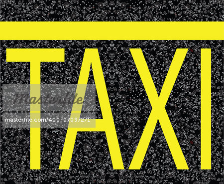 Road markings on the pavement. Parking space taxi. Vector illustration.