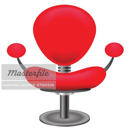 colorful illustration with red chair on white background