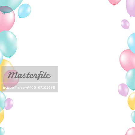 Pastel Balloon Border, With Gradient Mesh, Vector Illustration