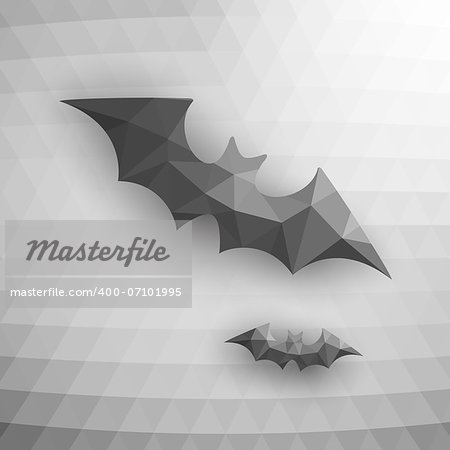 Halloween Bats On Abstract Mosaic Background