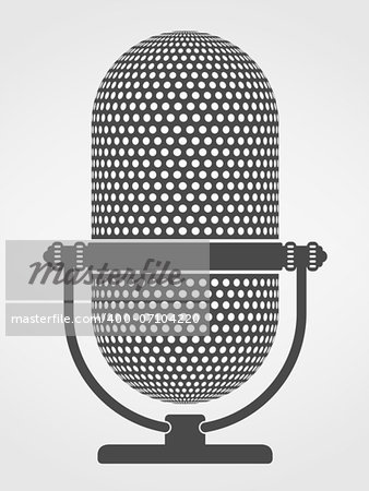 Silhouette of a microphone, vector eps10 illustration