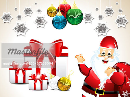 Christmas background with santa claus vector illustration