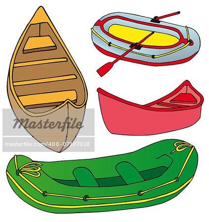 Boats and ships collection - vector illustration.