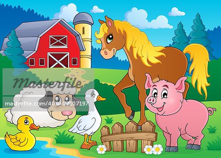 Farm animals theme image 5 - eps10 vector illustration.