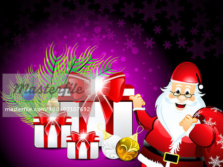 Christmas Background With Girf Box vector illlustration