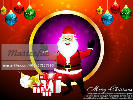 Christmas card with santa Vector illustration