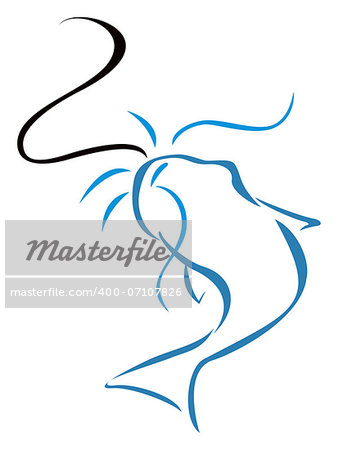 Isolated fishing symbol with Wels catfish