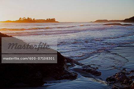 Chesterman Beach (near Tofino) at sunset, British Columbia, Canada