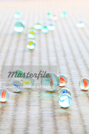 Marbles on tatami mat
