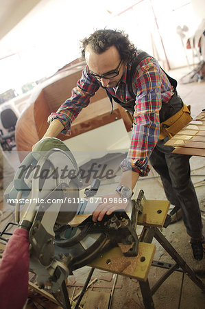 Carpenter in workshop, Osijek, Croatia, Europe