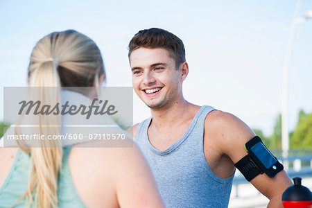 Young Couple Exercising, Worms, Rhineland-Palatinate, Germany