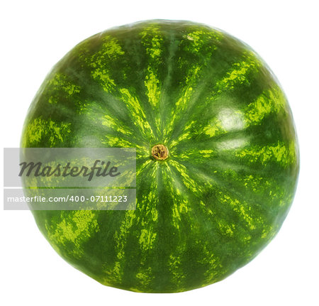 fresh green watermelon isolated on white background