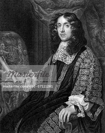 Heneage Finch, 1st Earl of Nottingham (1621-1682) on engraving from 1830. Engraved by S.Freeman and published in ''Portraits of Illustrious Personages of Great Britain'',UK,1830.