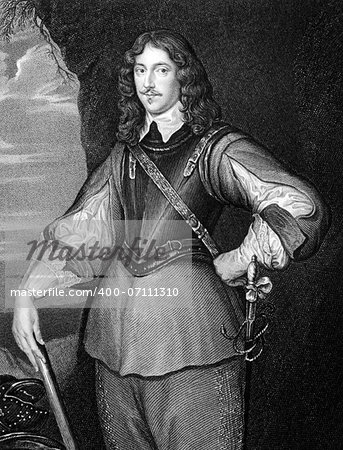 Montagu Bertie, 2nd Earl of Lindsey (1608-1666) on engraving from 1827. English soldier, courtier and politician. Engraved by T.A.Dean and published in ''Portraits of Illustrious Personages of Great Britain'',UK,1827.