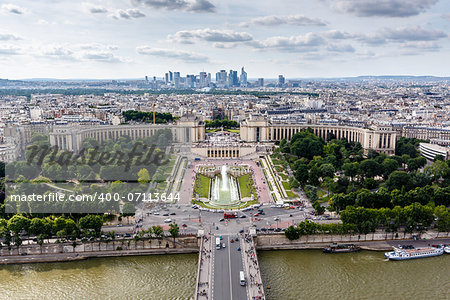 Aerial View on River Seine and Trocadero From the Eiffel Tower, Paris, France