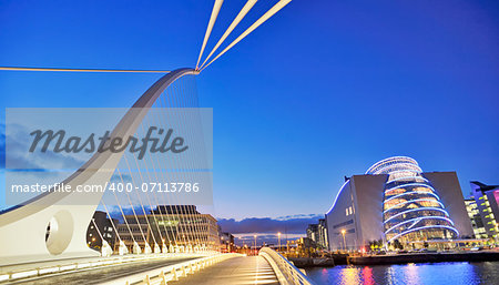 Samuel Beckett Bridge in Dublin in summer time