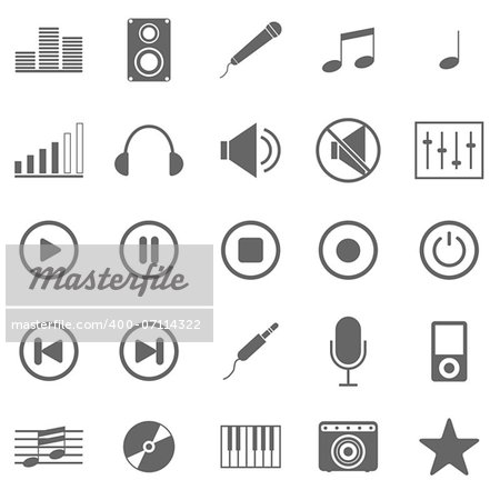 Music icons on white background, stock vector