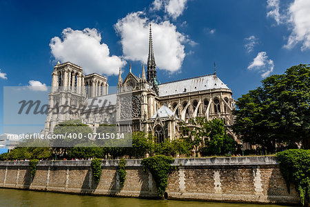 Notre Dame de Paris Cathedral on Cite Island, France