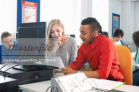 College students with computer
