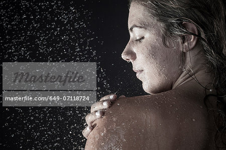 Woman showering