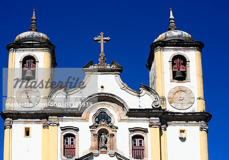 view of the Igreja de Santa Efigenia dos Pretos of the unesco world heritage city of ouro preto in minas gerais brazil