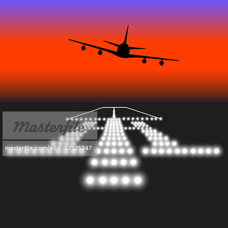 Landing lights. Vector illustration.