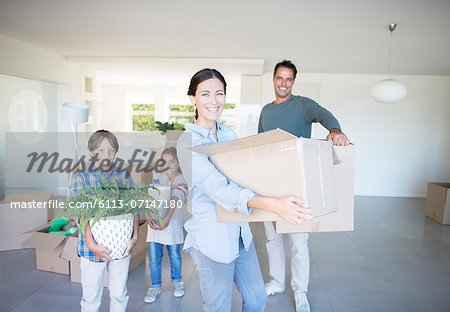 Family moving into new house Family moving into new house