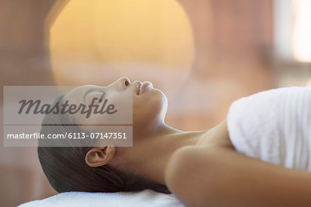 Woman having massage at spa