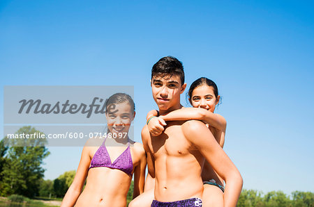 Portrait of Kids at Lake, Lampertheim, Hesse, Germany