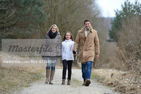 Parents with daughter, Upper Palatinate, Bavaria, Germany, Europe