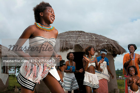 Adolescent Xhosa girls dancing