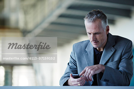 Businessman using cell phone