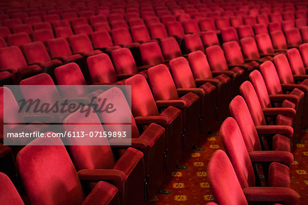 Empty seats in theater auditorium Empty seats in theater auditorium