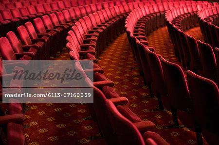 Seats in empty theater auditorium Seats in empty theater auditorium