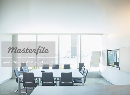 Empty meeting table in office