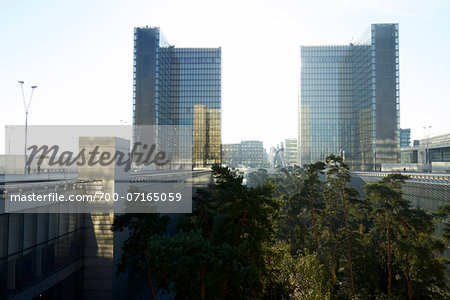 Building exterior of the National Library of France, Paris, France