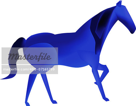 Vector gradient mesh blue horse new year symbol