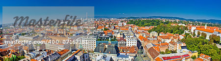 City of Zagreb, capital of Croatia panoramic view