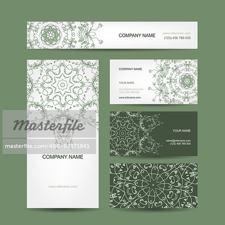 Business cards collection, floral design